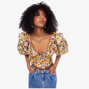 For Love And Lemons Multicolor Floral Blouse